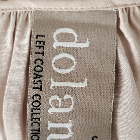 DOLAN Left Coast Collection beige floaty dress faux vest detail S 10 uk - Picture 5 of 7